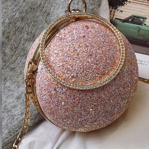 Rhinestone round clutch - Picture 3 of 4